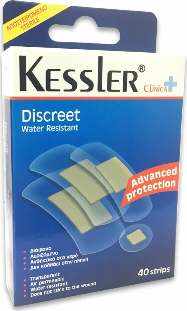 Kessler Discreet Αδιάβροχο Διάφανο Αυτοκόλλητο Strip (4 μεγέθη), 40τμχ