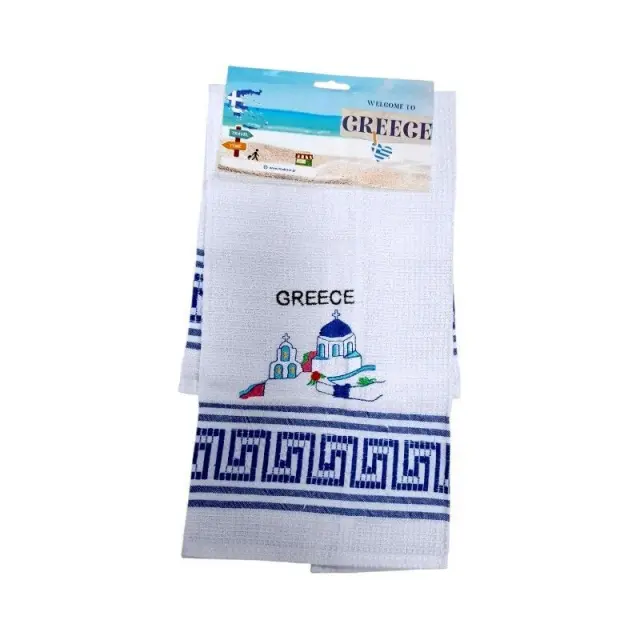 Πετσέτα ποτηρόπανο Souvenir με κέντημα - Σετ 12pcs - Greece - 416020