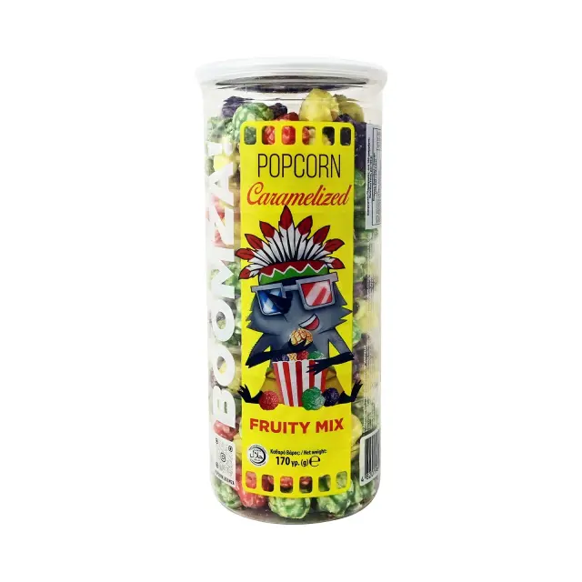 Boomza Caramel Pop Corn Royal Mix Fruits 170gr