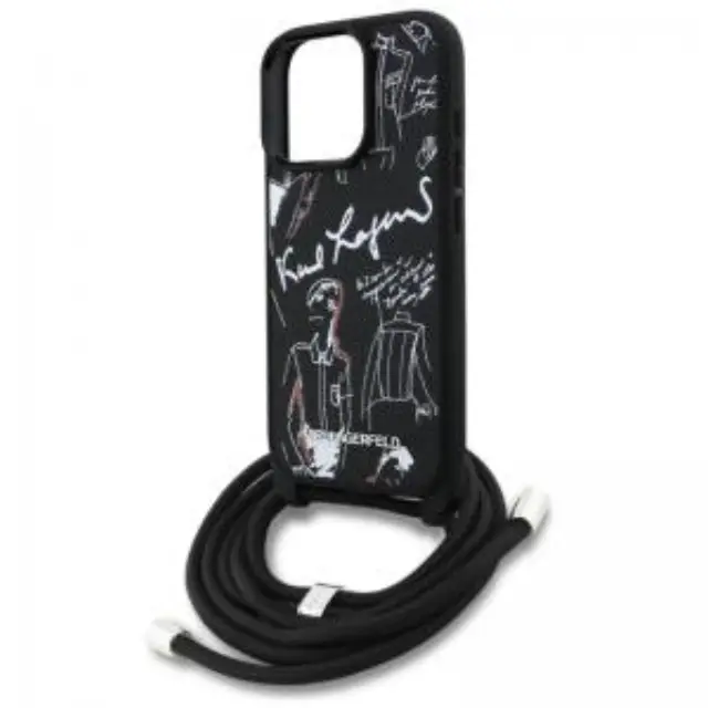 Θήκη Δερμάτινη Karl Lagerfeld Apple iPhone 16 Pro Magsafe Saffiano Crossbody Μαύρο N69928 2