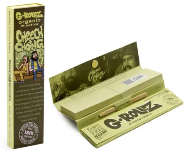 G-Rollz Χαρτάκια Organic Green (Cheech & Chong) - King Size Slim 50φ. με Τζιβάνα