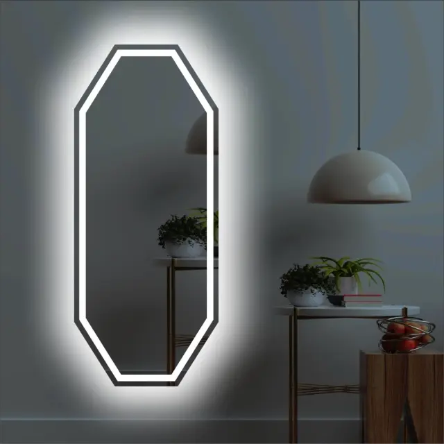 Stewehome Καθρέφτης LED Οκταγωνικού Σχεδιασμού 55x130x4 cm