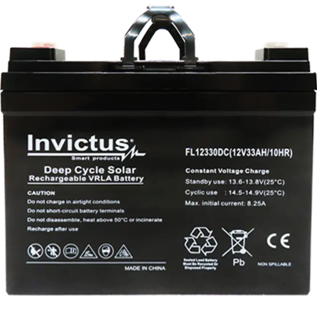 INVICTUS FL12-33 SOLAR ΜΠΑΤΑΡΙΑ ΜΟΛΥΒΔΟΥ 33AH 12V INVICTUS