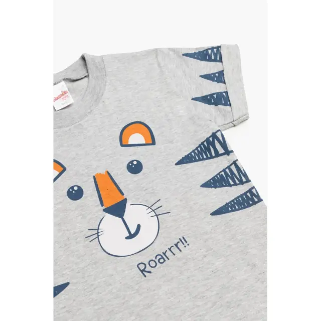 Πυτζάμα Βρεφική Καλοκαιρινή Minerva Tiger Roar Γκρι No 2 61945-133 3