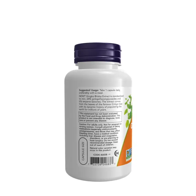 Now Foods Ginkgo Biloba, Double Strength 120 mg 100 Veg Capsules 3