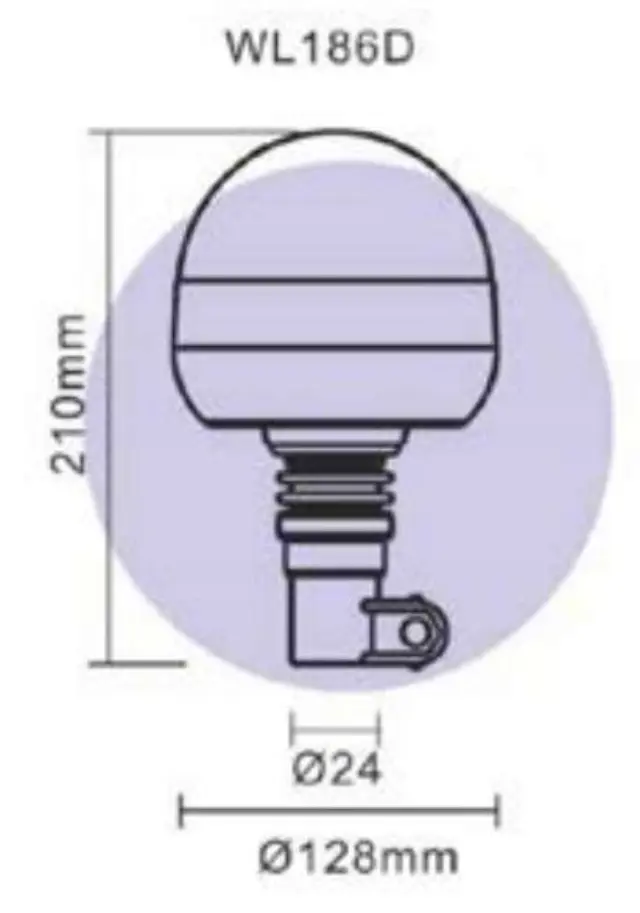 Φάρος οχημάτων 12-24V βιδωτός 360° Πορτοκαλί 2