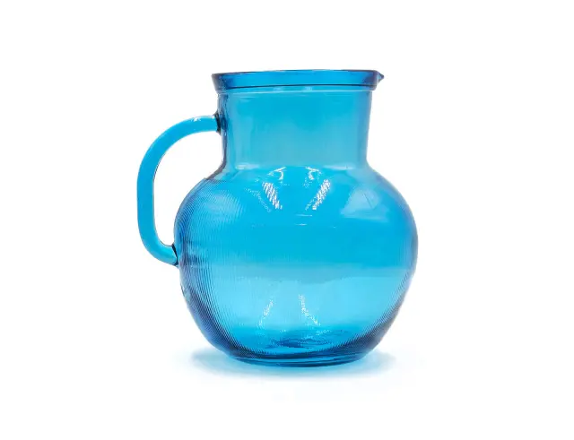 Κανάτα με χερούλι Glass Drops Ribbed (3198DB09) Από ανακυκλωμένο γυαλί, Χωρητικότητας 2.3L, Διαστάσεων Ø 20 x Υ 20 cm, Aqua Blue 3198DB09 2