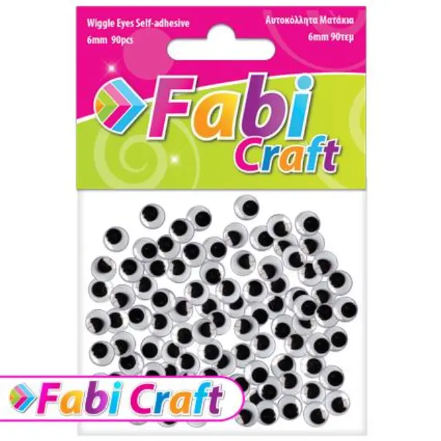 Ματάκια Αυτοκόλλητα Fabi 6mm 90τεμ