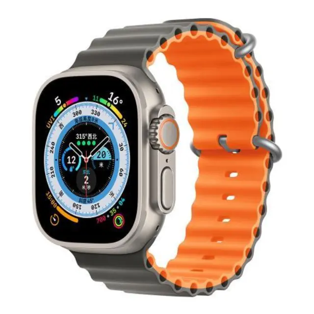 Λουράκι Devia Sport6 Silicone Apple Watch (38/ 40/ 41/ 42mm) Two-Tone Deluxe Γκρι-Πορτοκαλί N62172