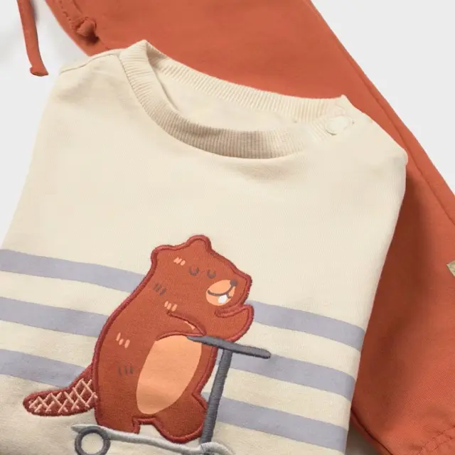 Baby 6 μηνών έως 4 ετών Φόρμα 2 παντελόνια κεραμιδί 2