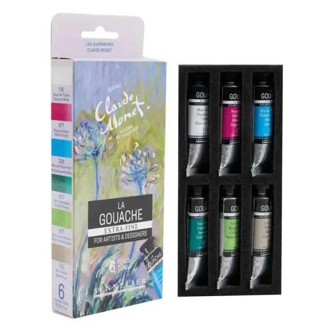 Sennelier X Monet Σετ Τέμπερες Extra Fine 10ml, 6 Χρώματα, Κλοντ Μονέ - Νούφαρα