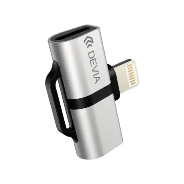 Αντάπτορας Devia EC134 Lightning Αρσενικό σε 2 x Lightning Θηλυκό για Φόρτιση & Hands Free Smart Ασημί N59025