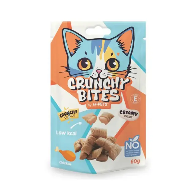 M-PETS Crunchy Bites Chicken 60gr Τραγανές Λιχουδιές Γάτας με Κοτόπουλο