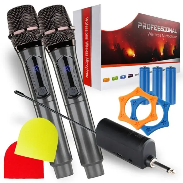 SUPRIMO K-MIC SET dual rechargeable 2.4 GHz wireless microphone set with 6.35 mm jack receiver for karaoke 2
