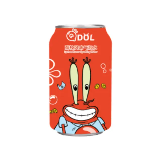 QDOL Spongebob Lychee Flavor Soda Water Mr. Krabs 330ml ΧΓ