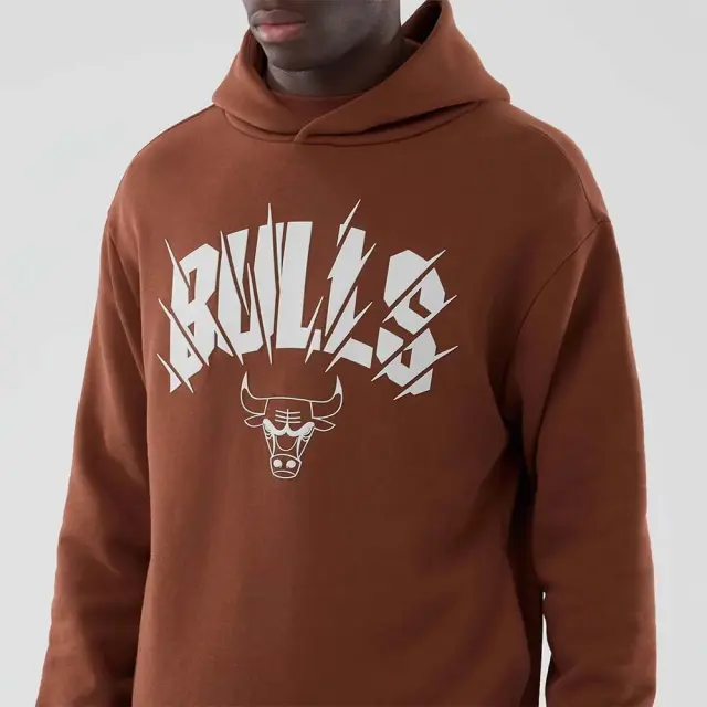 New Era Men's NBA Core Plus Chicago Bulls Hoodie Καφέ 60897412 (New Era) 3