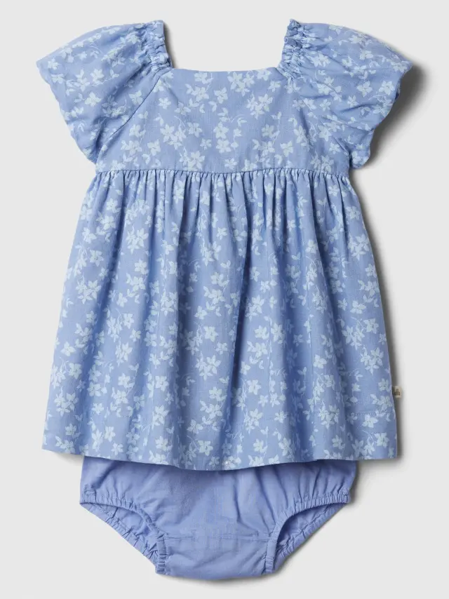 Μπλε Βρεφικό Linen-Blend Two-Piece Σύνολο Σετ moonstone blue