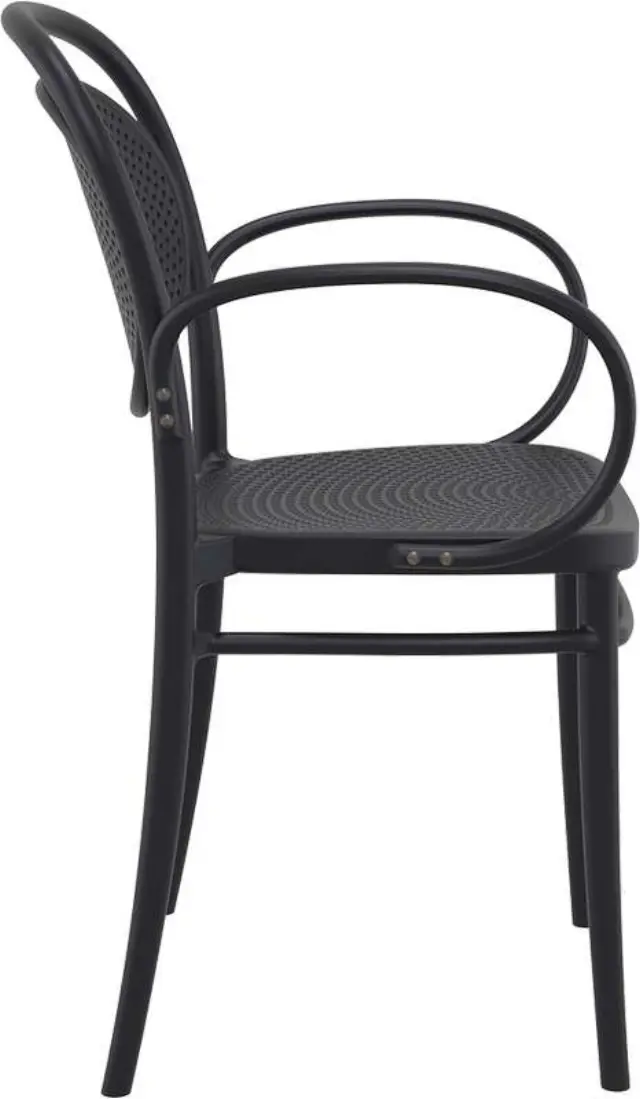 Πολυθρόνα Στοιβαζόμενη MARCEL Μαύρο PP 57x52x85cm 3