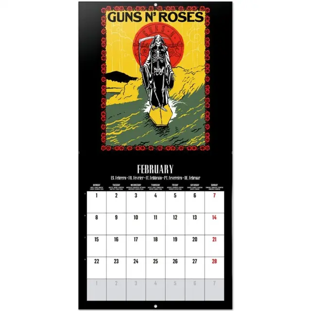 HMEΡΟΛΟΓΙΟ ΤΟΙΧΟΥ GUNS N ROSES 2027 30X30 CALENDAR CP27042 3