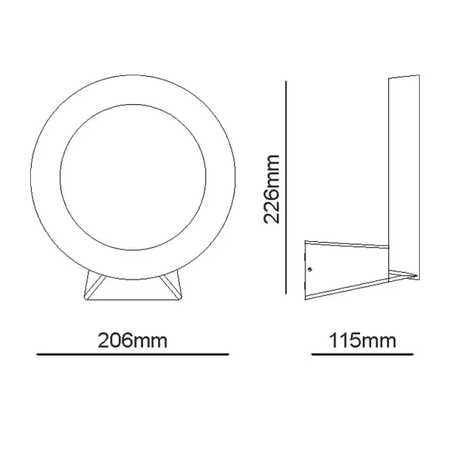 LED SMD WALL LUMINAIRE 8W 220LM 110° 230V AC 3.000K DARK GREY CRI80 IP54 30.000HRS / LG0901G 3