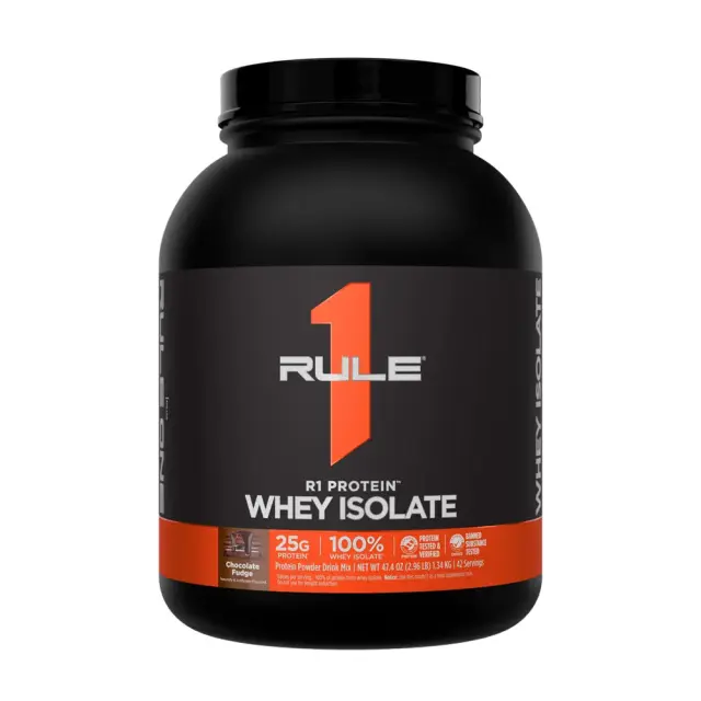 Rule1 R1 Protein Whey Isolate chocolate-fudge, 3-lbs