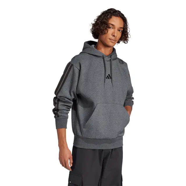 adidas Sportswear Men's 3Stripes Fleece Hoodie. Γκρι Σκούρο JW4308 (adidas Sportswear) 3