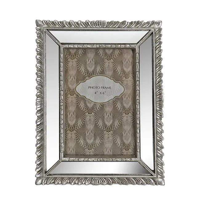 Κορνίζα polyresin ασημί με καθρέπτη 17x22cm Zaros 25590 KO172