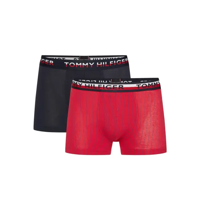 Tommy Hilfiger Ανδρικό Boxer Printed Trunk - Διπλό Πακέτο, Χρώμα Μπλε Depths/Tradewinds/Tomato - S