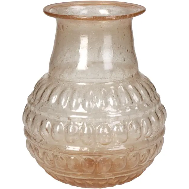 Βάζο Πορτοκαλί Γυαλί 10.5x10.5x13cm