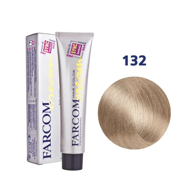 FARCOM Μόνιμη Κρέμα Βαφή 60ml 132 ΞΑΝΘΟ ΠΟΛΥ ΑΝΟΙΧΤΟ ΜΠΕΖ/VERY LIGHT BLOND BEIGE