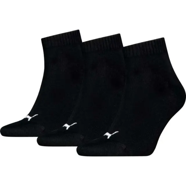 Puma Unisex Plain 3 Pack Quarter 3/4 Dobotex Socks Μαύρο 701230337-200 (Puma)