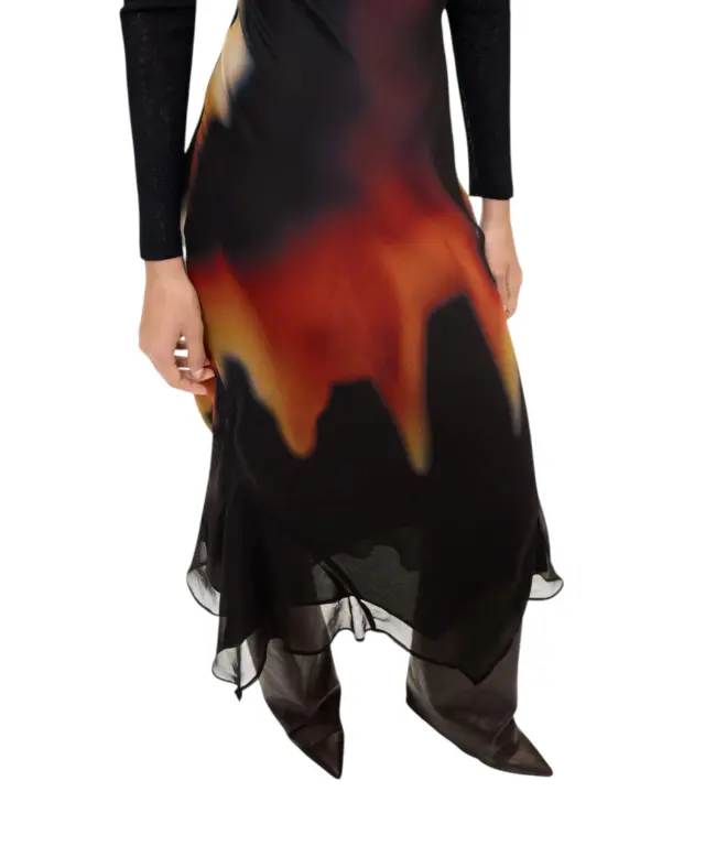 Desigual - Γυναικείο Midi Φόρεμα Napoles 26WWVW09-2000 Μαύρο με Σχέδια 3