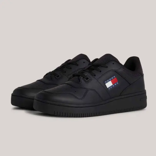 Tommy Hilfiger - Ανδρικά Δερμάτινα Sneakers Tjm Retro Basket Ess EM0EM01395-BDS Μαύρο - 46 2