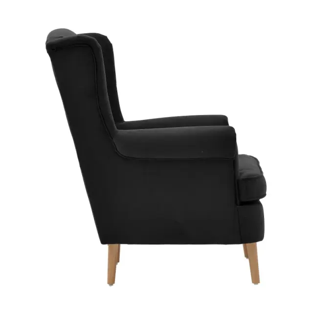 Μπερζέρα Μαύρο Βελούδο 80x85x107/50cm 3-50-777-0024 3