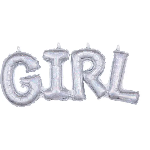 Μπαλόνι Φοιλ Γράμματα Girl Holographic 55εκ Χ 25εκ