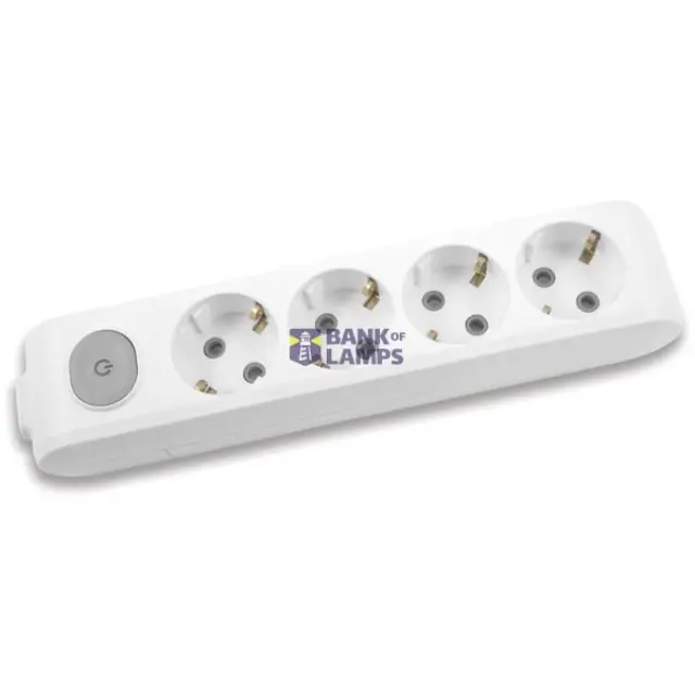 X-tendia White Four Gang Socket Switch Earth CP
