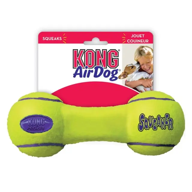 Kong Squeakair Bone Dumbell Παιχνίδι Σκύλου Κίτρινο Small 2