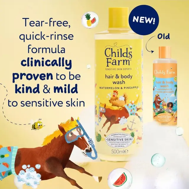 Childs Farm Watermelon & Pineapple Hair & Body Wash Παιδικό Σαμπουάν & Αφρόλουτρο με Άρωμα Καρπούζι & Ανανά 500ml 3