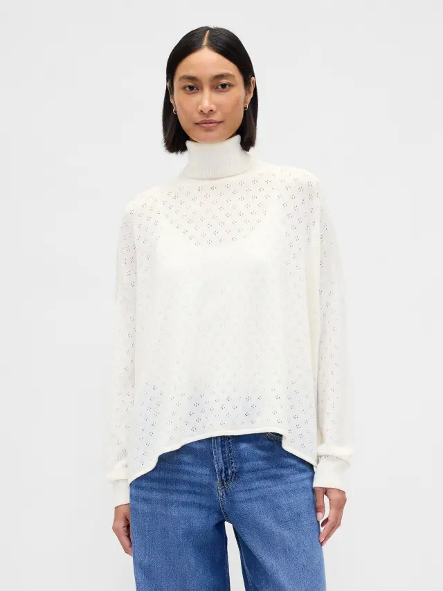 Oversized Pointelle Ζιβάγκο Chino beige - M/L