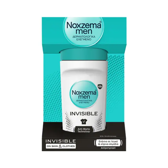 Noxzema Men Invisible Anti-Transpirant & Anti-Marks Αποσμητικό 48h σε Roll-On 50ml 2