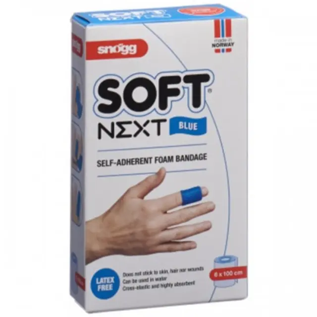 Snogg Soft Next Blue Aυτοκόλλητος Αδιάβροχος Επίδεσμος Χωρίς Κόλλα 6x100cm Χρώμα:Μπλε 1 Τεμάχιο