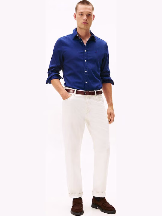 Tommy Hilfiger Σκούρο Μπλέ Πουκάμισο Σε Slim Fit Γραμμη Ελαστικό Μπλε Σκούρο 2