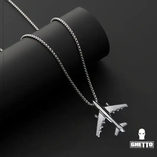 Ghetto Travel Plane Pendant Necklace 2
