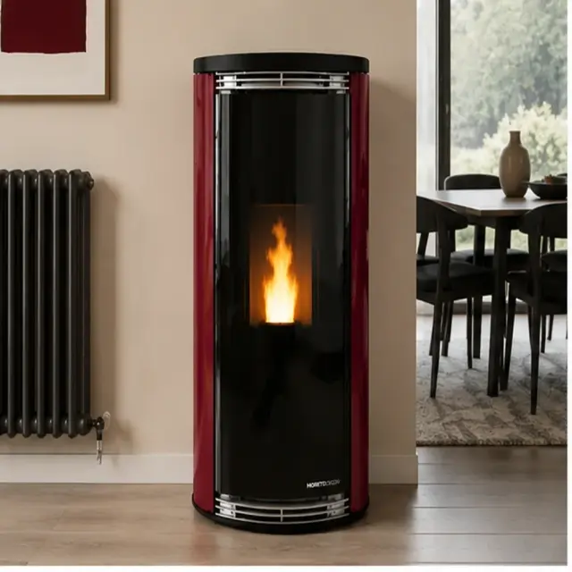 Moretti Design HARMONY AQUA Bordeaux 24 kW – Υδραυλική Σόμπα Pellet 3