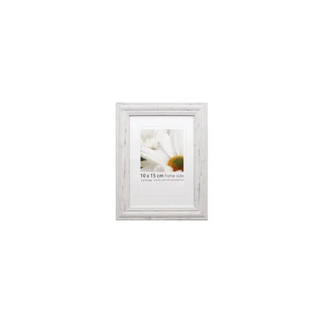 Κορνίζα φωτογραφιών λευκή shabby chic, 10x15cm