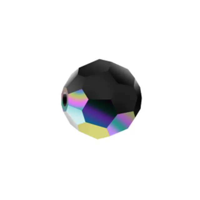 Swarovski 5000 Faceted Round Jet AB 8mm - 6τεμ