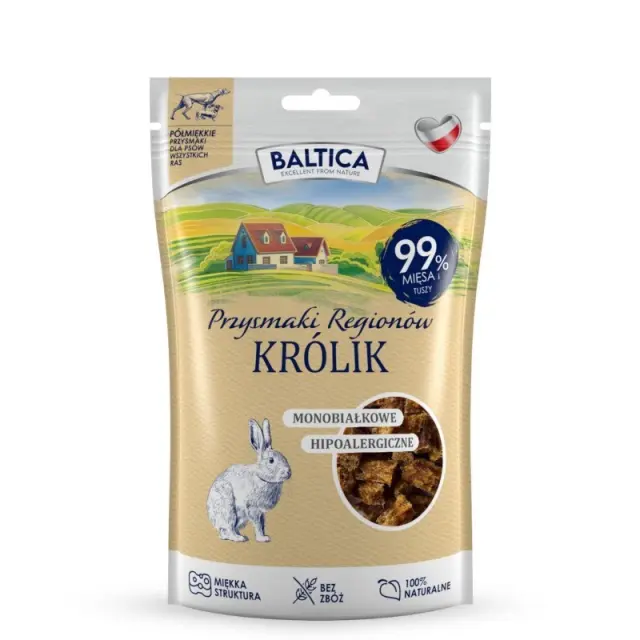 BALTICA Przysmaki regionów Monoprotein Rabbit - dog treat - 80g