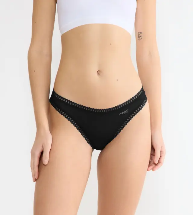 Sloggi Βαμβακερά Σλιπ Go Crush H String C3P Μαύρο 3-Pack