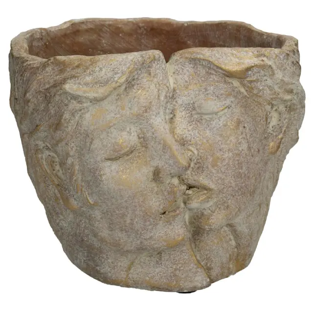 Κασπώ Μισό Πρόσωπο Χρυσό Τσιμέντο 16x14.5x13cm
