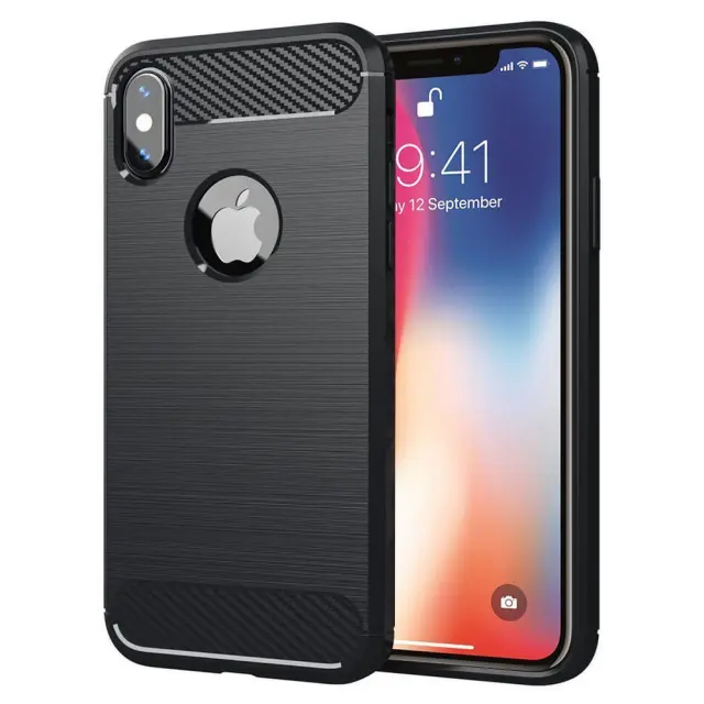 Techsuit® TPU Carbon Θήκη για iPhone X/XS- Black